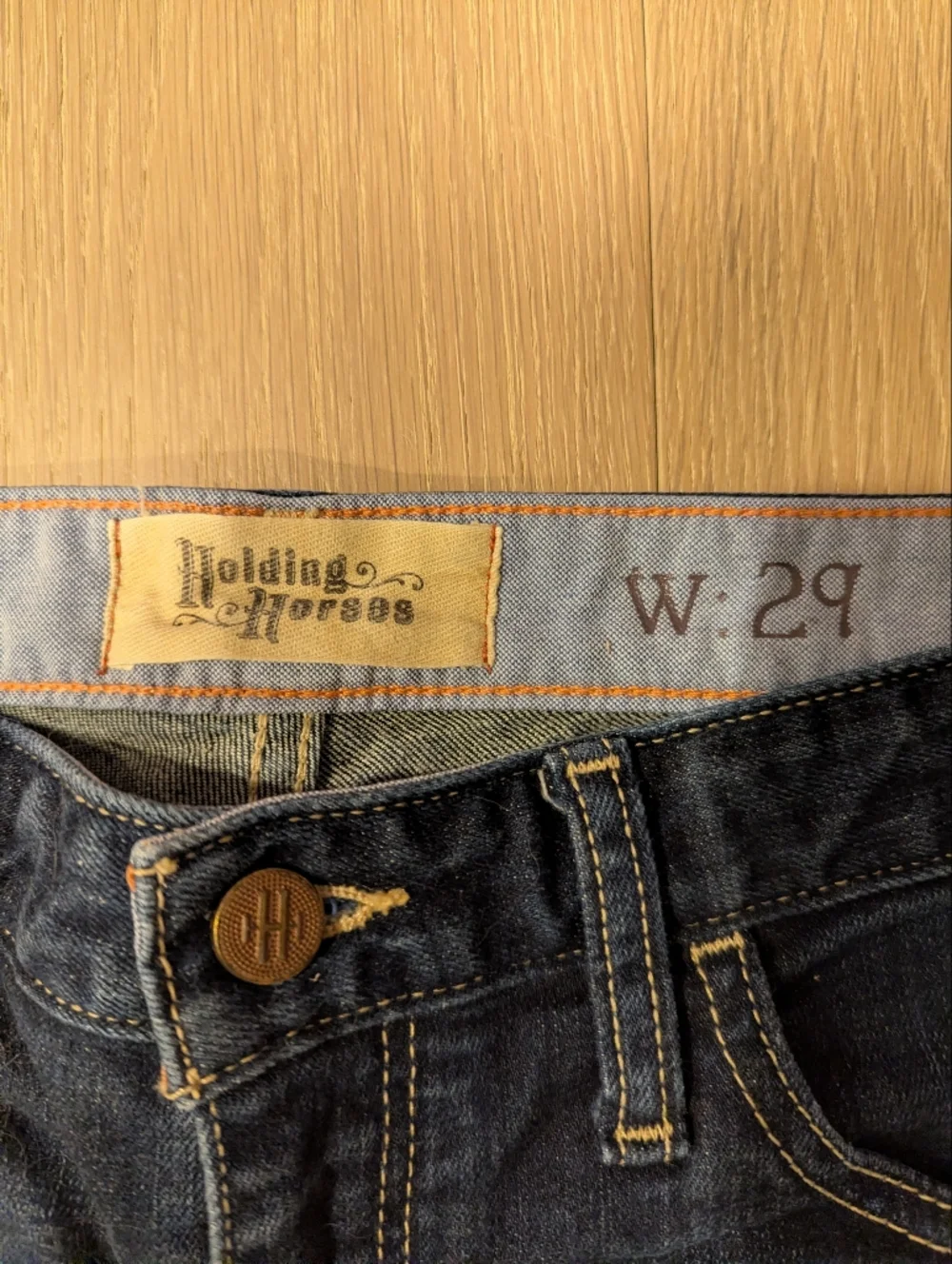 HOLDING HORSES Dark Blue Denim Jean Shorts - Picture 2 of 6